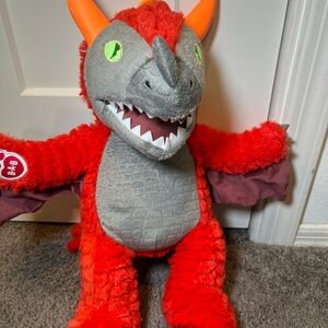 Build A Bear Great Wolf Lodge MagiQuest Charlock MagicQuest Red Dragon Plush 17"